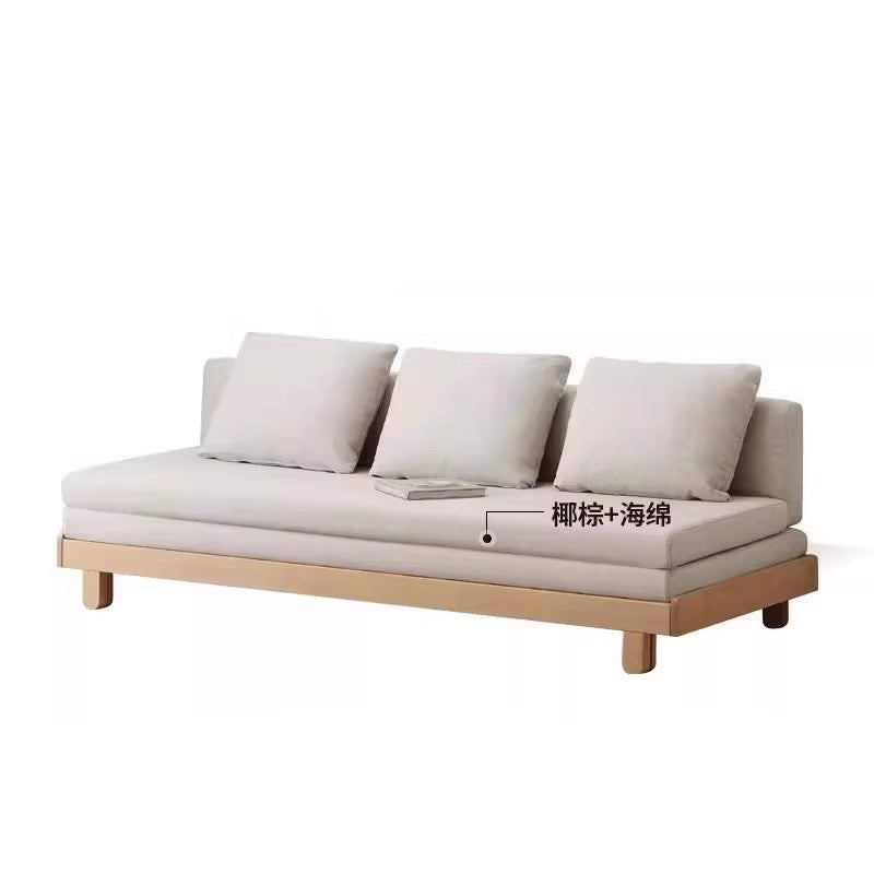 European beech solid wood sofa bed retractable folding bed+