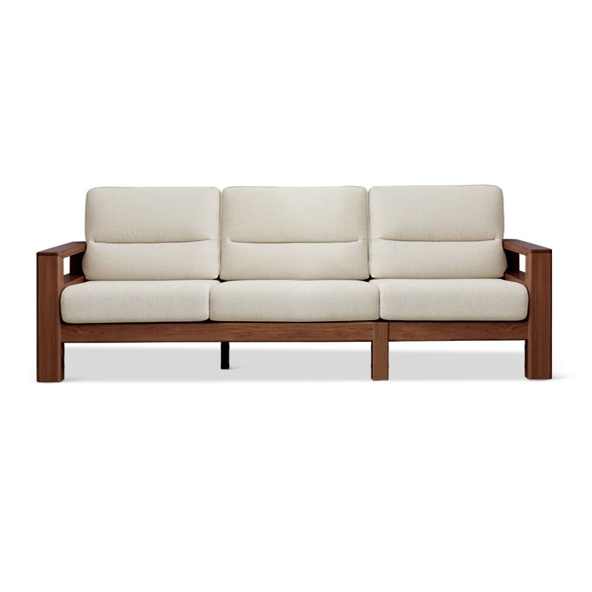 Ash, Black Walnut Solid Wood White Wax Fabric Sofa