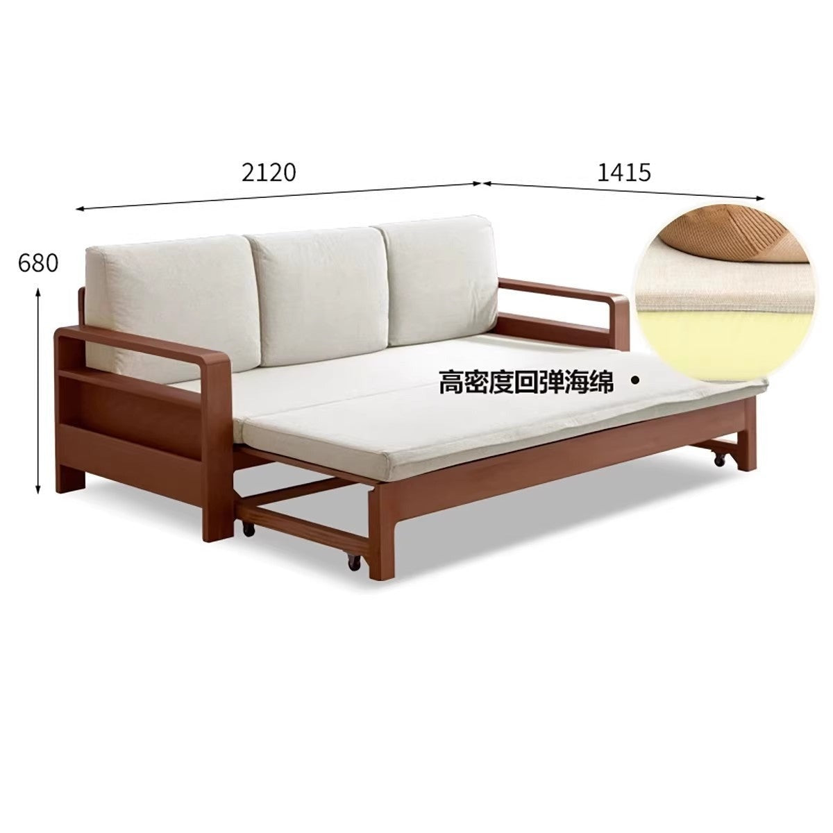 Oak, Beech folding multi-functional storage sofa bed