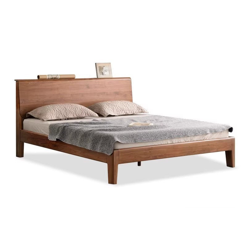 Black Walnut Solid wood bed Nordic modern_)