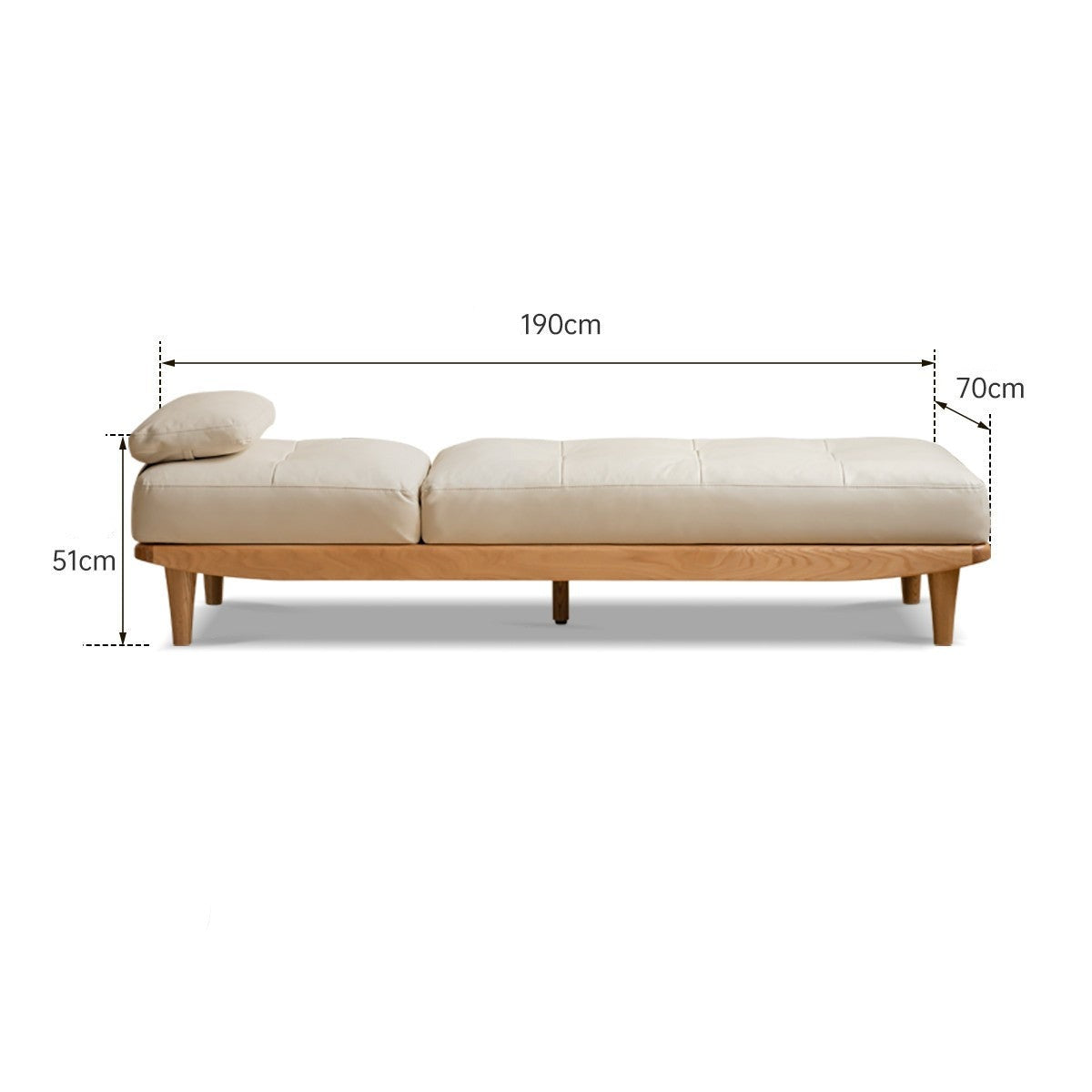 Oak solid wood sofa bed adjustable dual-purpose sofa technological fabric+