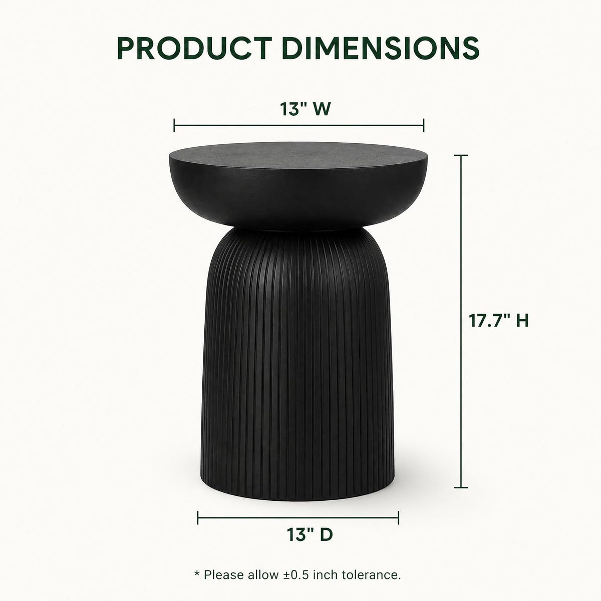 Mango Solid Wood Sculptural Side Table with Carved Legs