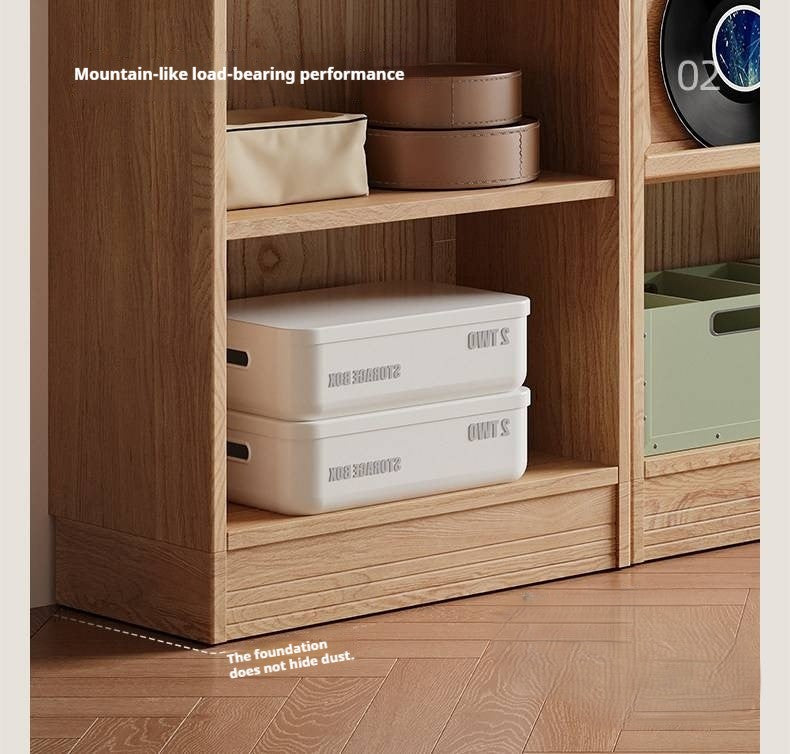 Ash, Oak, Cherry Solid Wood Bookshelf Integrated Wall-Mounted Minimalist