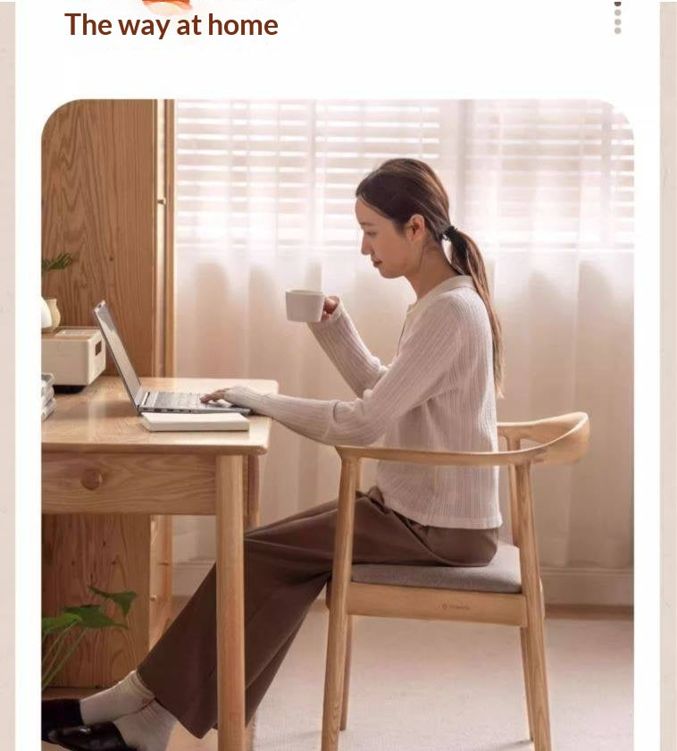 Ash Solid Wood Japanese Presidential Dining Chair