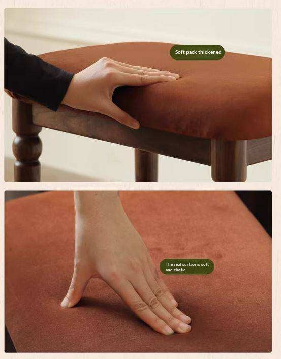 Black Walnut Solid Wood American Retro Makeup Stool