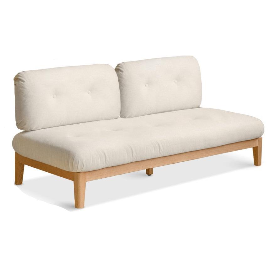 Oak Solid Wood Fabric Sofa