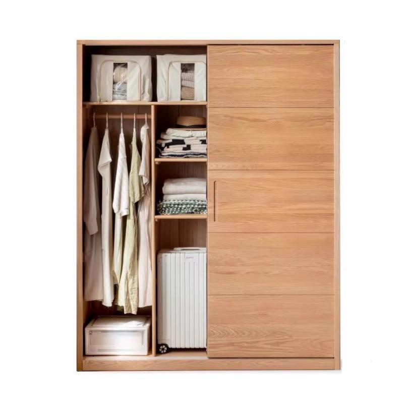 Oak Solid Wood Sliding Door Wardrobe