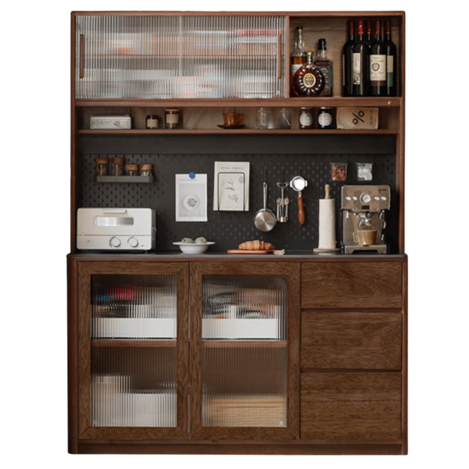 Sandalwood Solid Wood Rock Board Modern Sideboard
