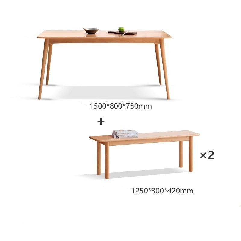 Beech solid wood dining table and chairs modern "