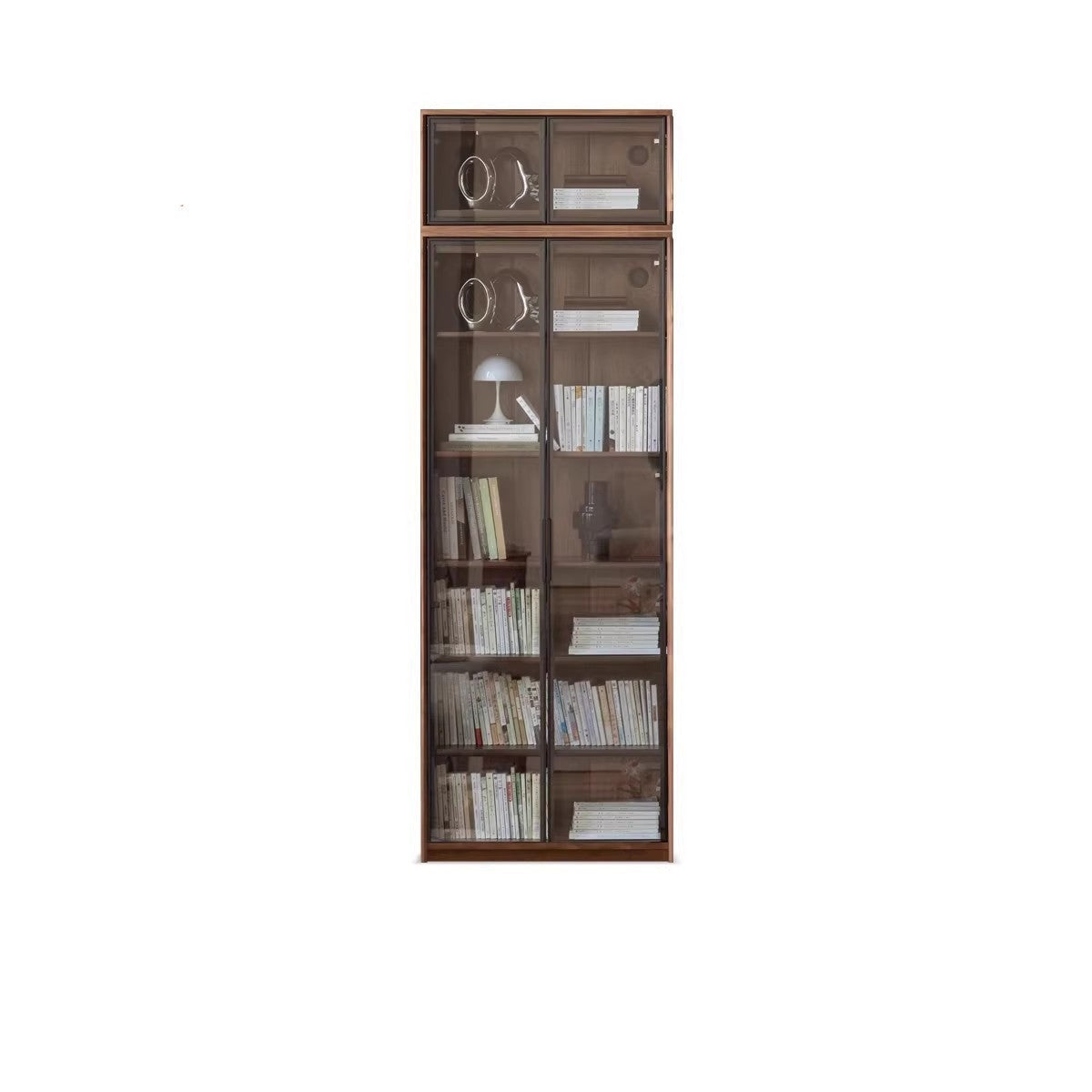 Black Walnut solid wood bookcase floor-standing free combination bookshelf<