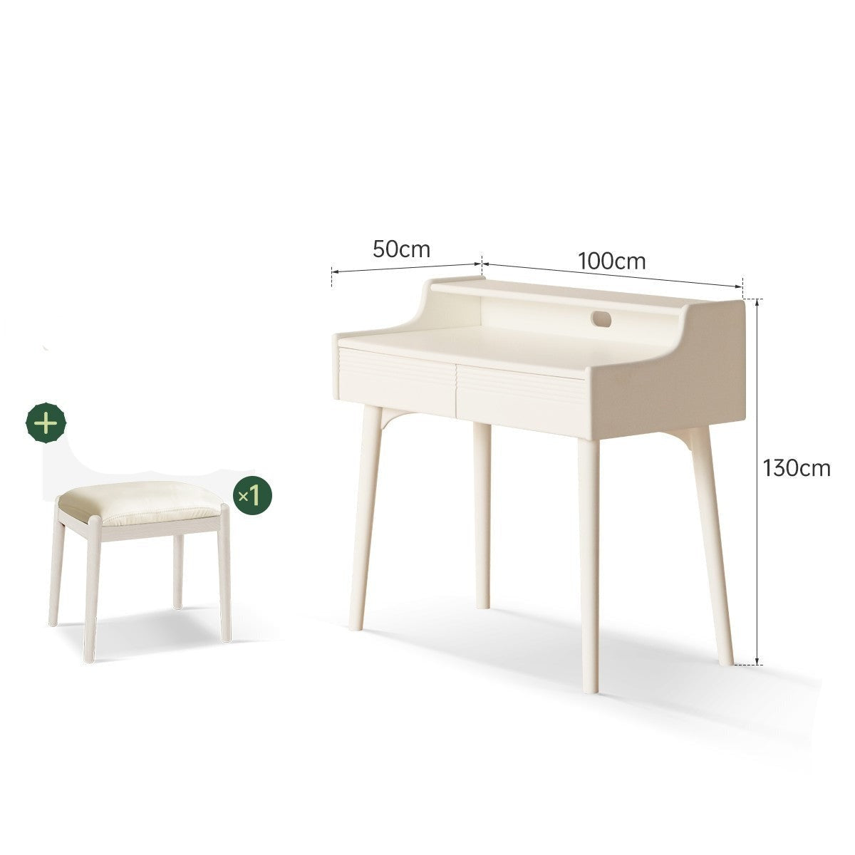 Poplar Solid Wood Dressing Table,computer desk Cream Style -