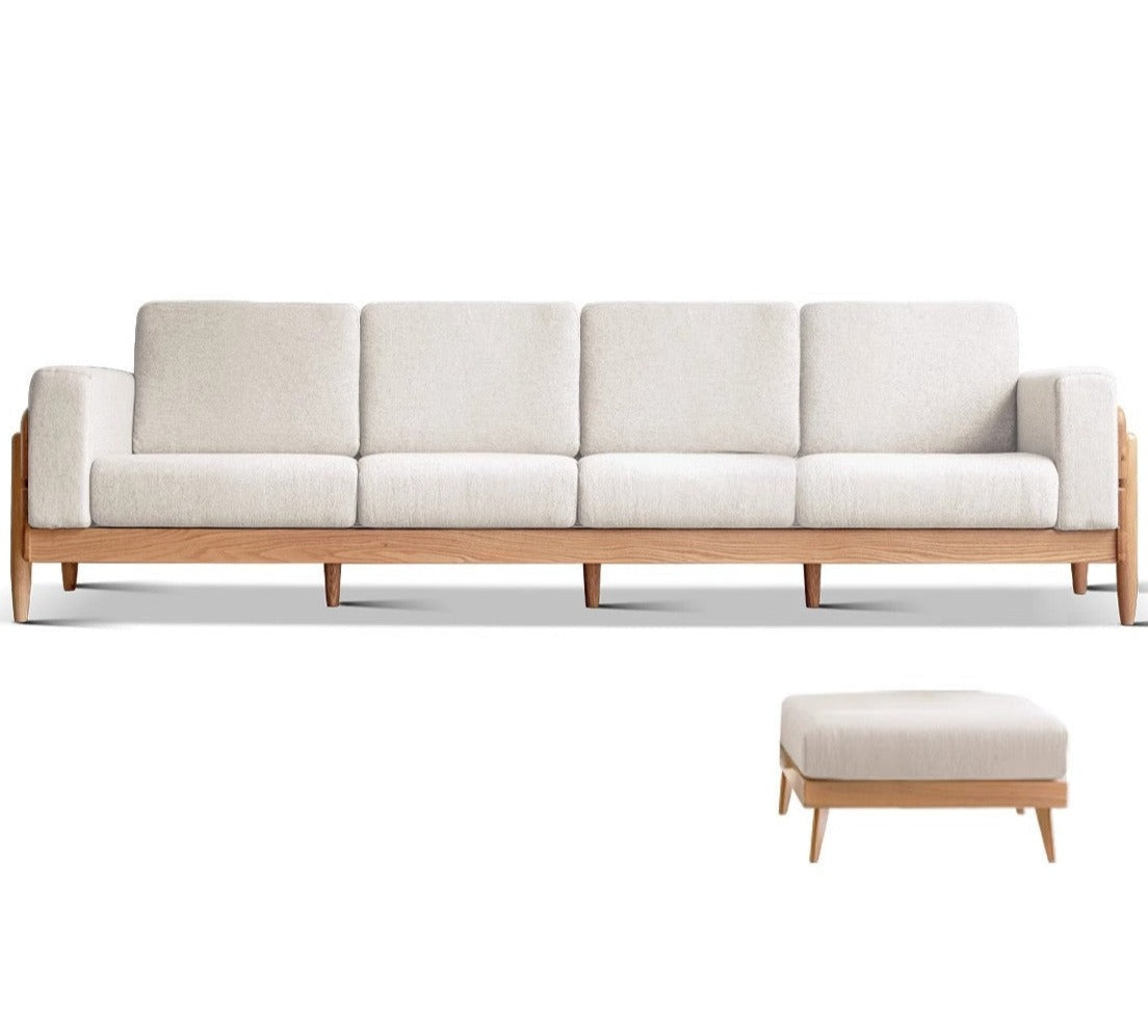 Oak, Ash Solid Wood Fabric Sofa"