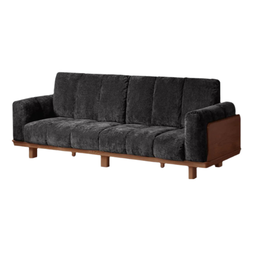 Black Walnut, Ash Solid Wood Modern Down Straight Sofa