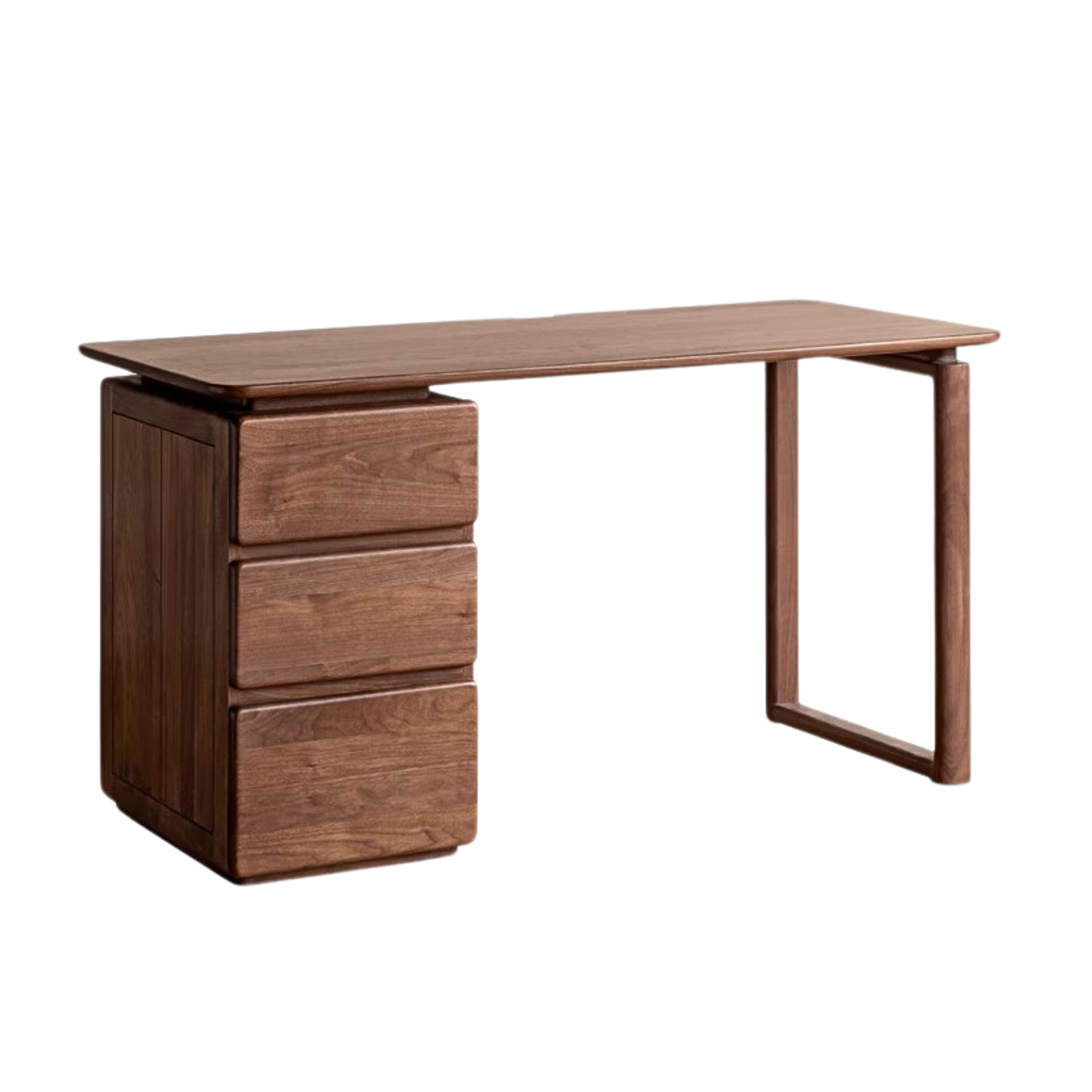 Black Walnut Solid Wood Desk with Drawers: