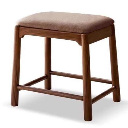 Black Walnut, Oak Solid Wood Retro Soft Makeup Stool