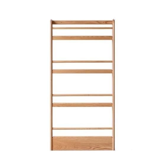 Oak solid wood wall-mounted ultra-thin bookshelf