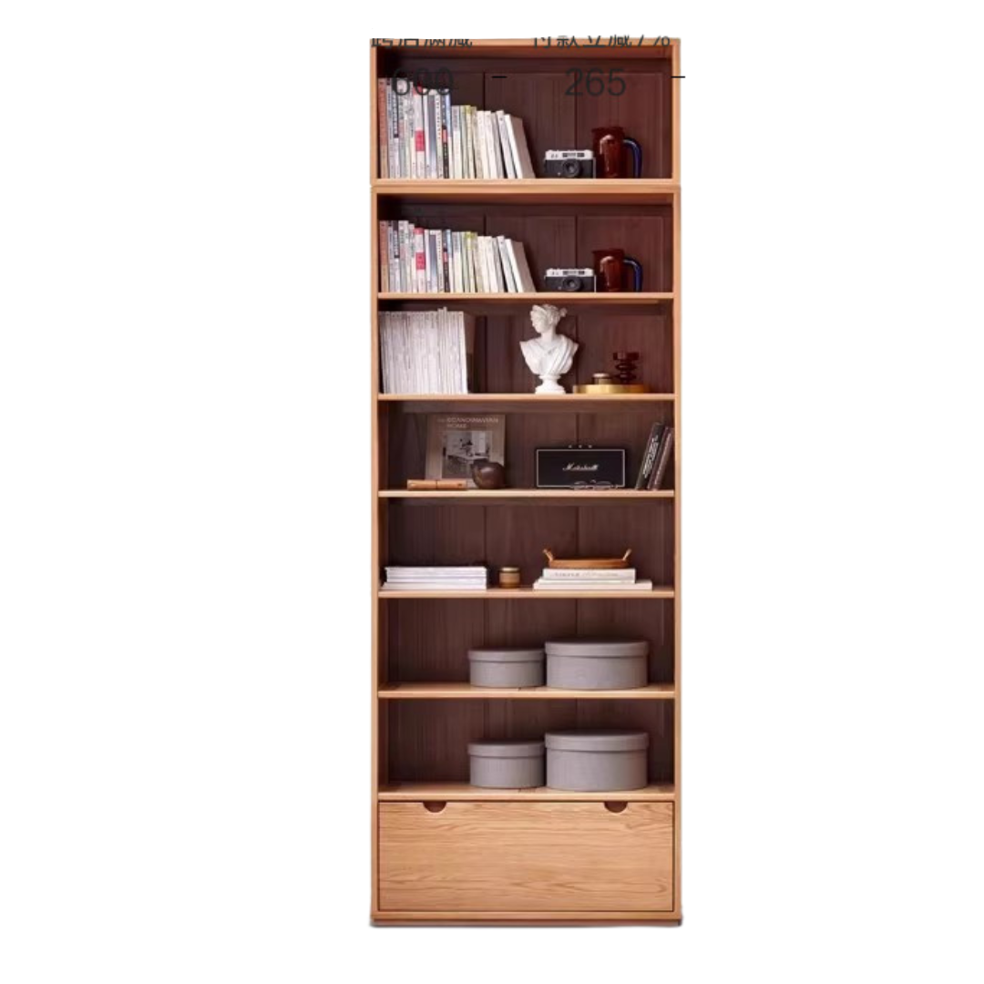 Oak solid wood bookshelf floor-standing combination bookcase