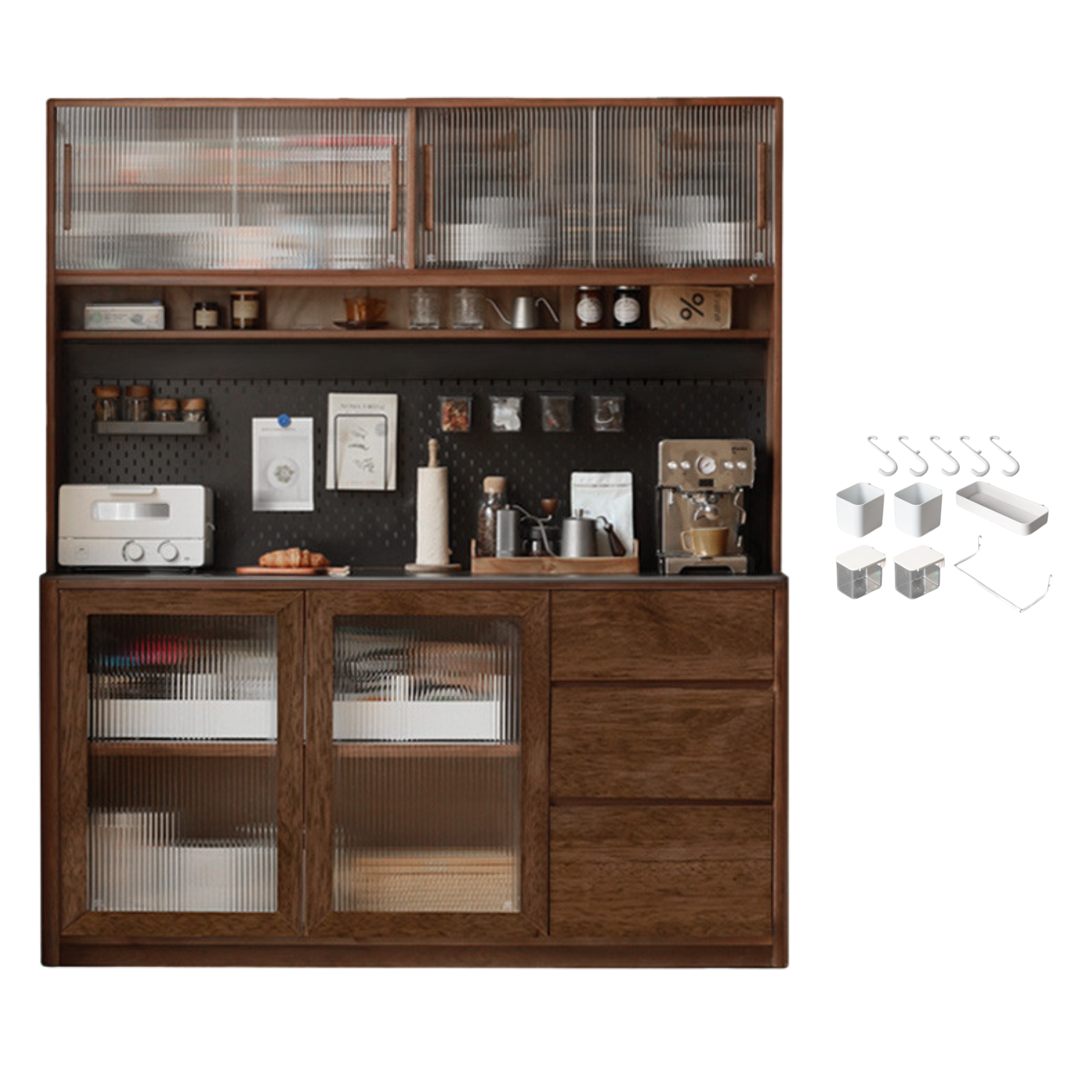 Sandalwood Solid Wood Rock Board Modern Sideboard
