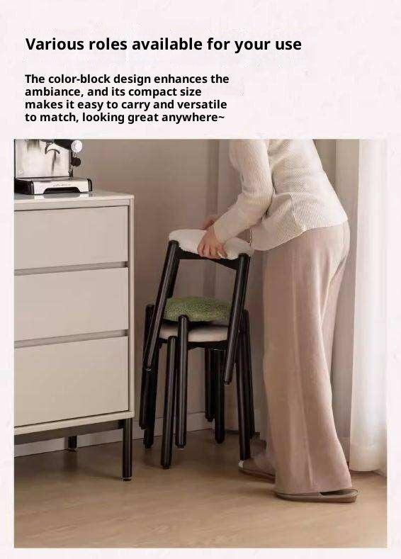 Solid Rubberwood Modern Stacking Stool