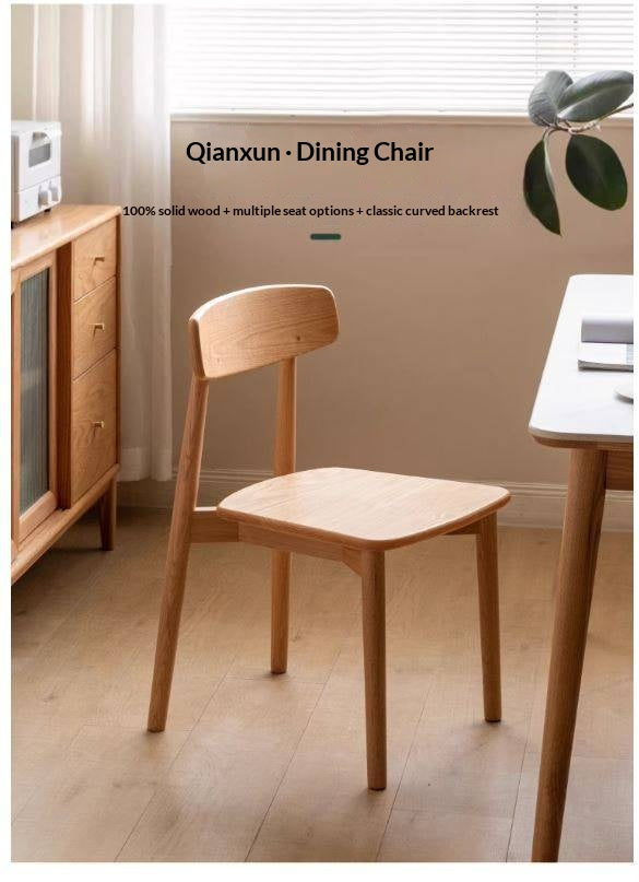 4 pcs set - Black Walnut, White Ash, Ach, Oak, Cherry, Solid RubberWood Dining Chair