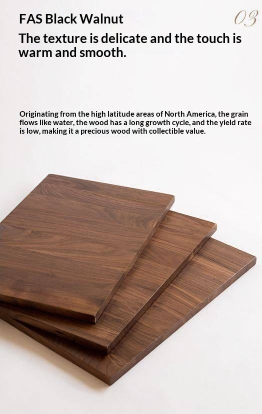 Set 4 pcs Black Walnut Solid Wood Dining Chair with Leather Seat, Mid Century Modern