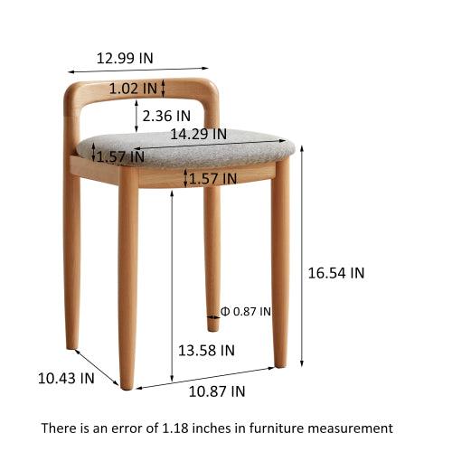 Beech Solid Wood Makeup Stool
