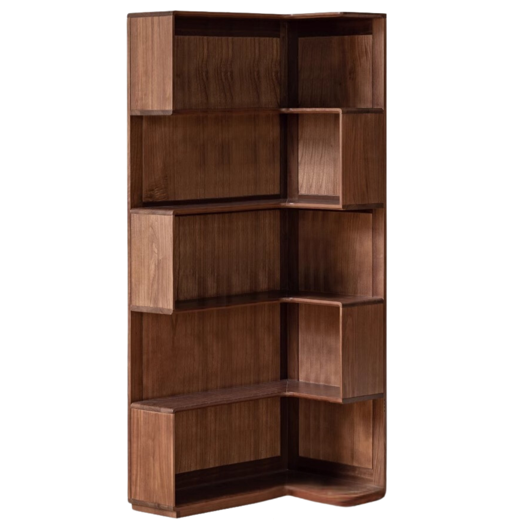 Black walnut solid wood corner storage bookcase<