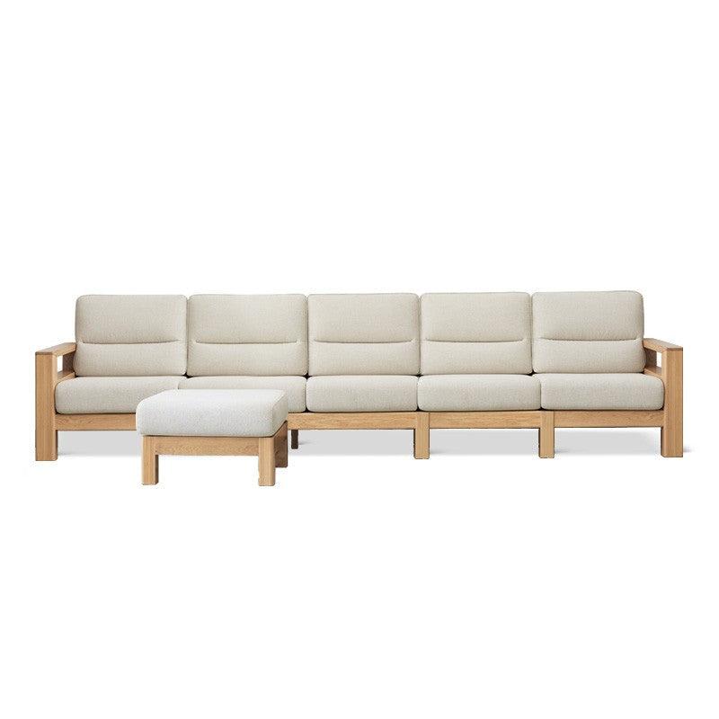 Ash, Black Walnut Solid Wood White Wax Fabric Sofa