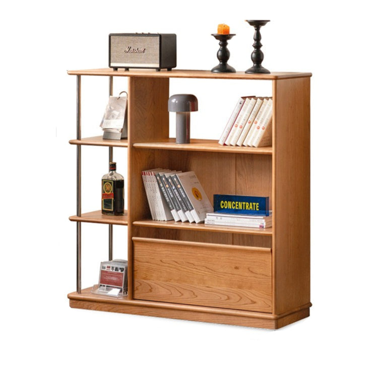 Cherry Solid Wood  Retro Partition Bookcase