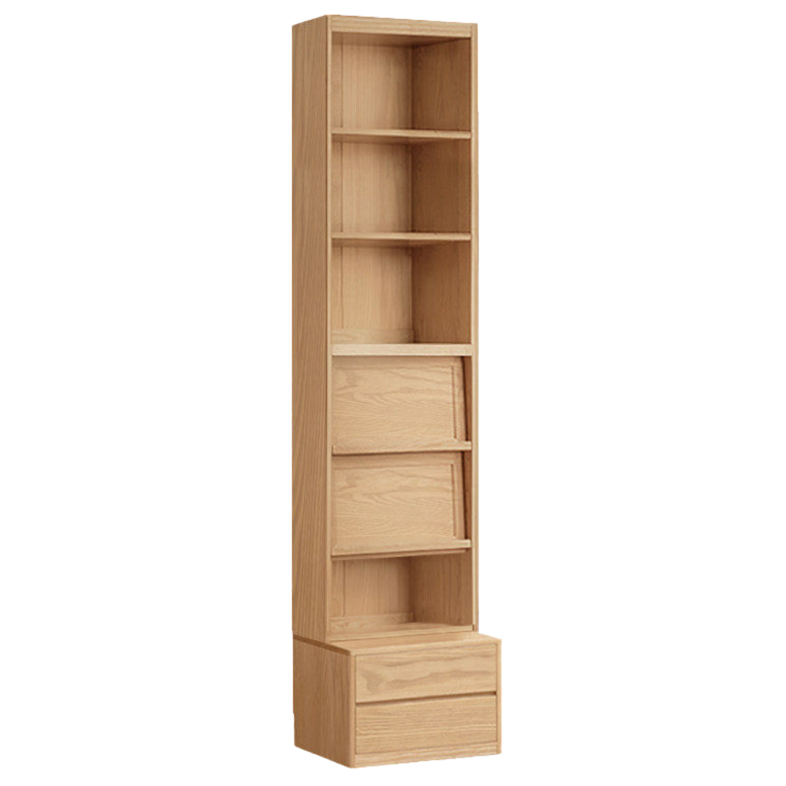 Ash, Oak Solid Wood Modern Combination Bookcase Integrated Card Seat