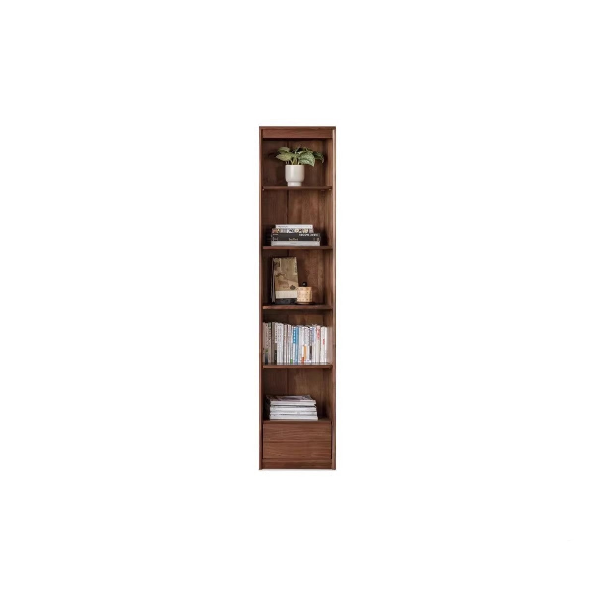 Black Walnut solid wood bookcase floor-standing free combination bookshelf<