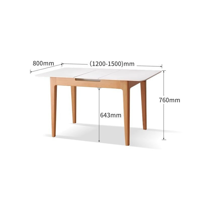 Beech solid wood Rock Plate Folding Dining Table "