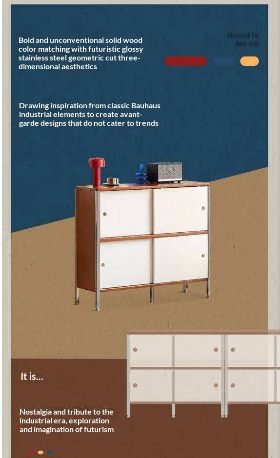 Poplar Solid Wood Bauhaus Style Bookcases Combination