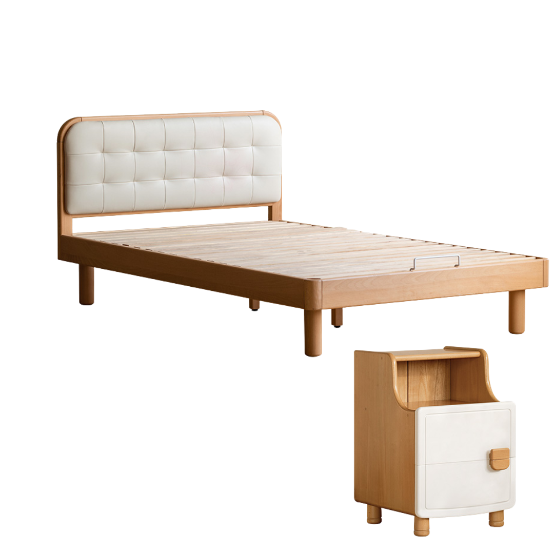 Rubberwood, Beech Solid Wood Children's Soft Bed