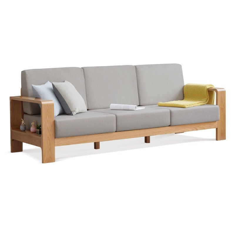 Oak Solid Wood Modern Fabric Sofa"