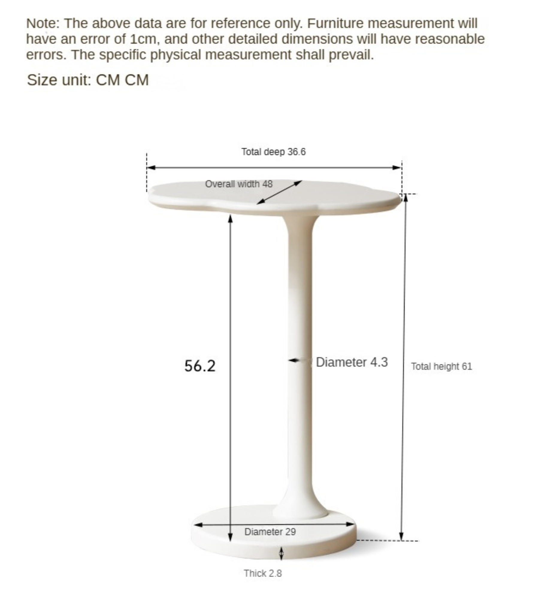 Poplar Solid wood cloud side table cream wind corner)