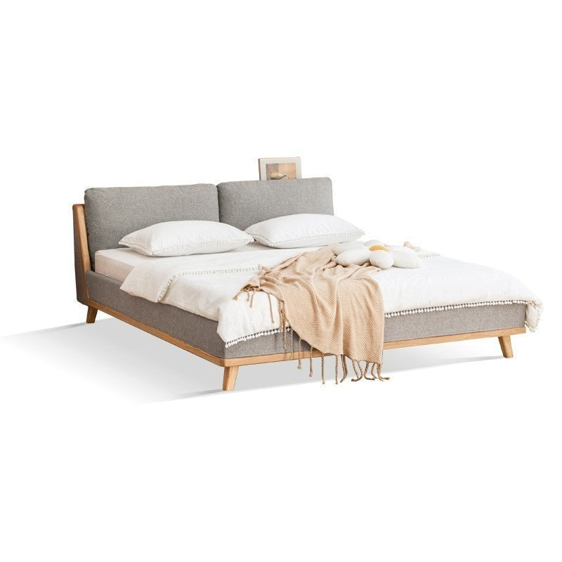 Oak Solid Wood Soft Cushion Bed "