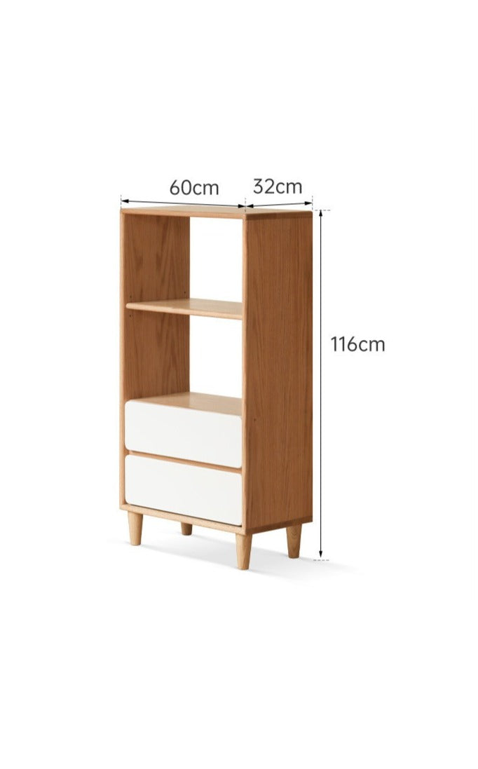 Oak solid wood modern storage bookcase<