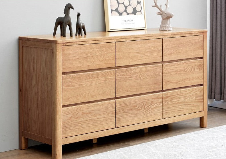 Oak solid wood nine-drawer cabinet  chest of drawers)