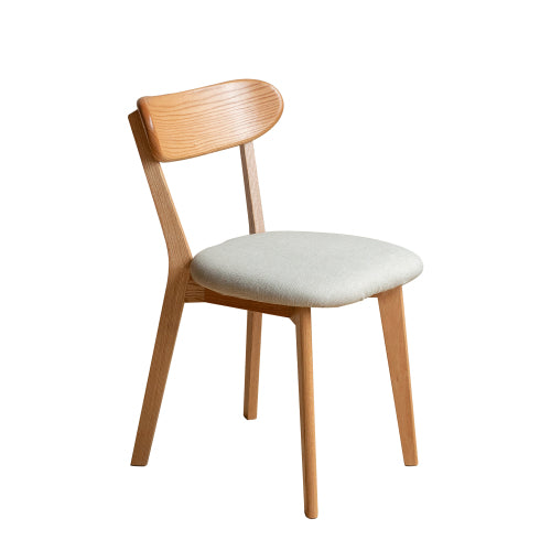 Oak Solid wood curved backrest dining chair: