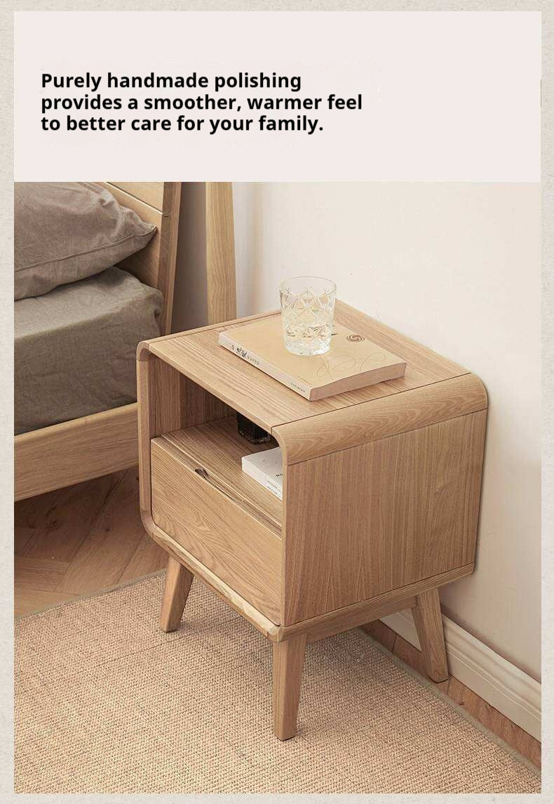Ash Solid Wood Storage Modern Nightstand