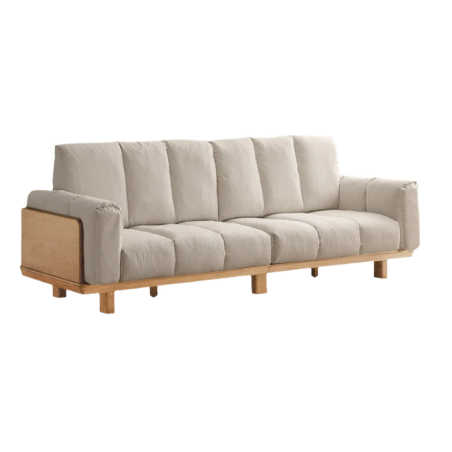 Black Walnut, Ash Solid Wood Modern Down Straight Sofa