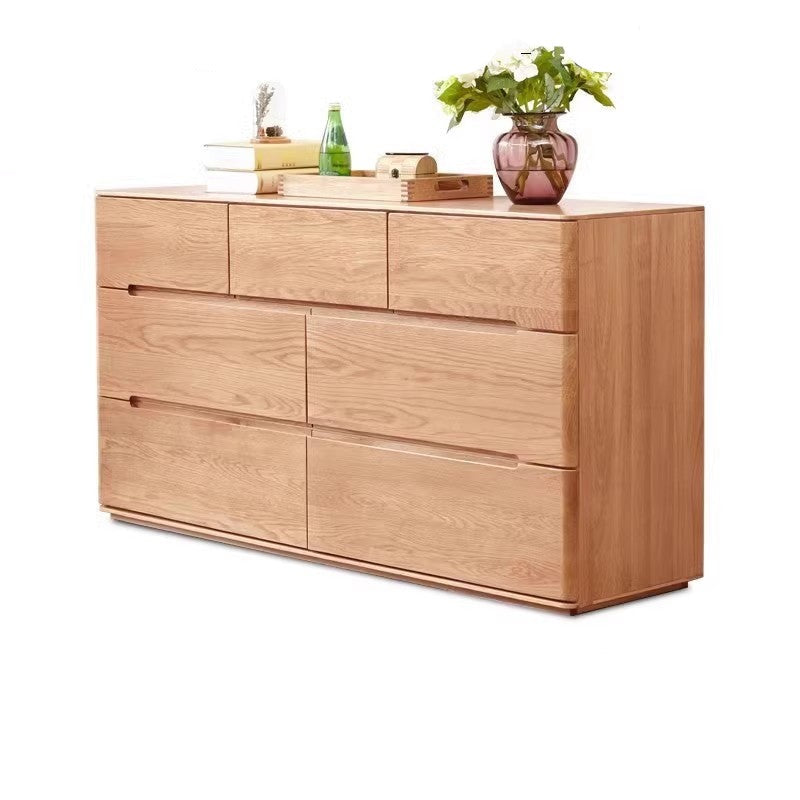 Oak Solid Wood  Nordic High Cabinet Drawers"