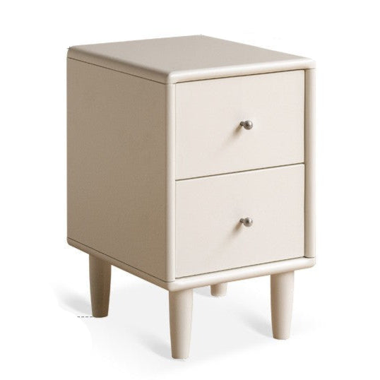 Poplar Solid Wood White Cream Style nightstand