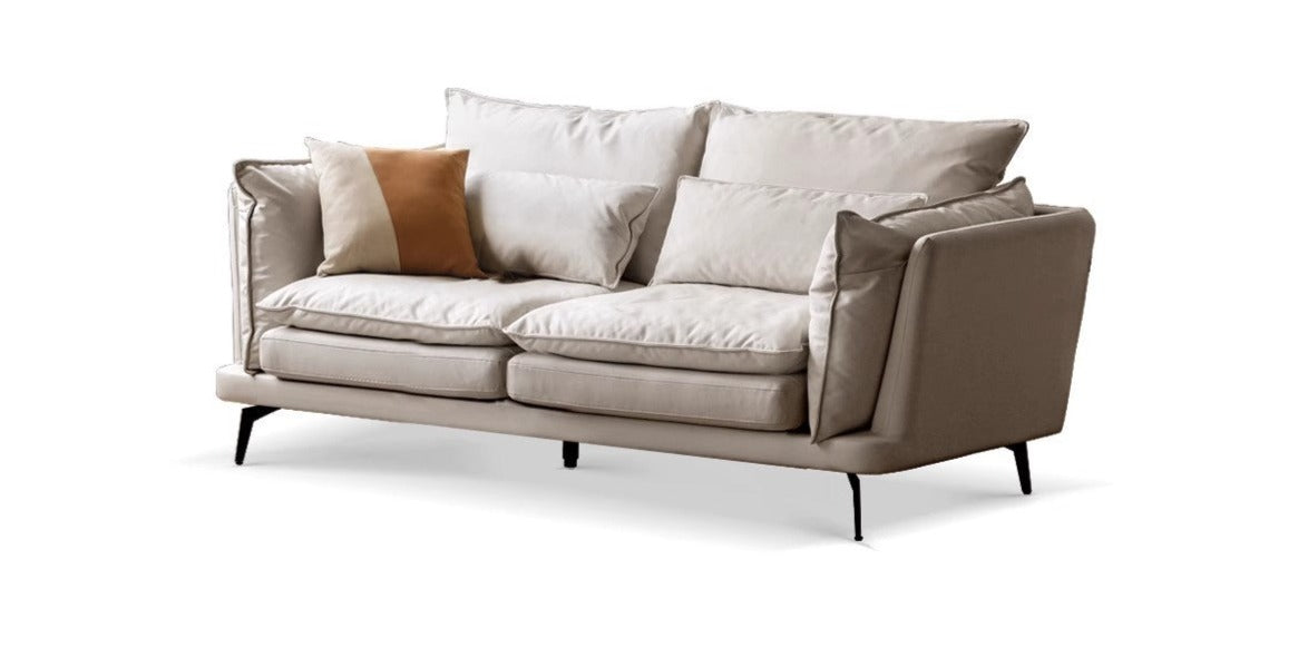 Technology Fabric White Goose Down Sofa Cream Style +