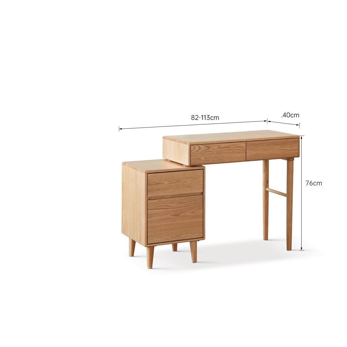 Oak solid wood retractable dressing table modern -