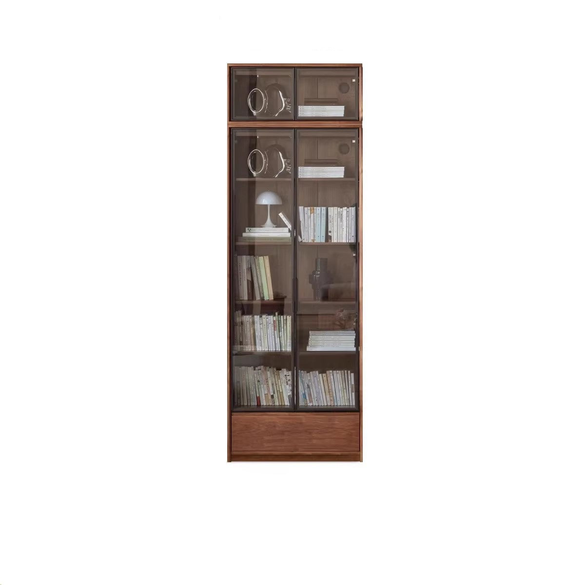 Black Walnut solid wood bookcase floor-standing free combination bookshelf<