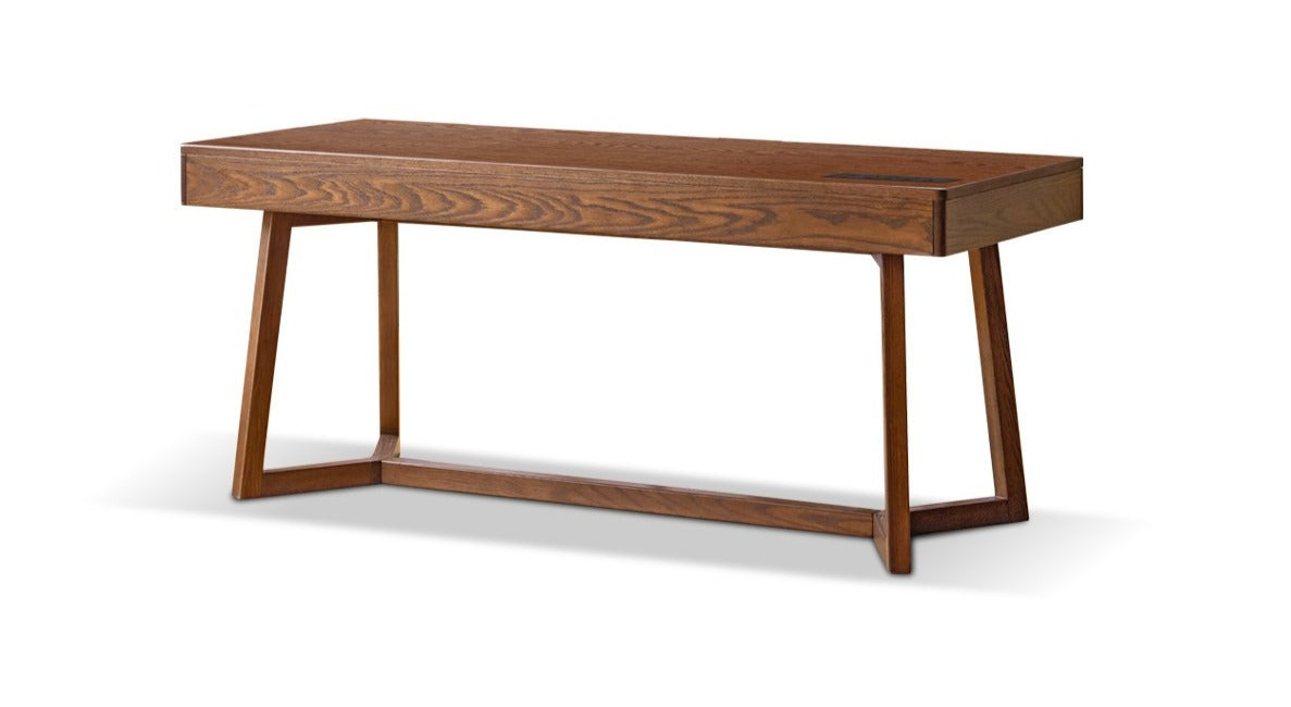 Black walnut, Oak solid wood Italian light luxury Office desk-