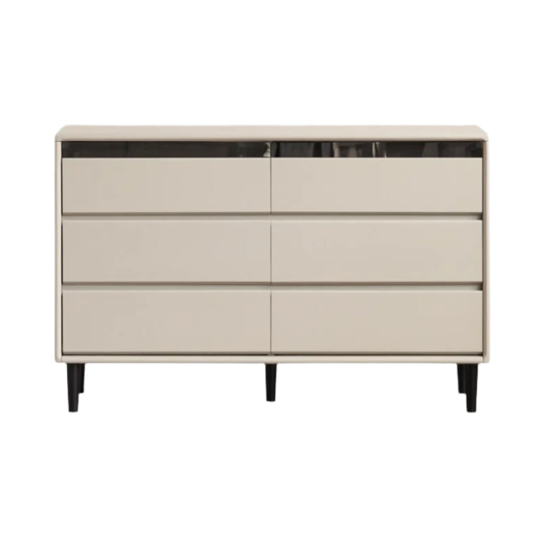 Poplar Solid Wood Light Luxury Gray Chest of Drawers