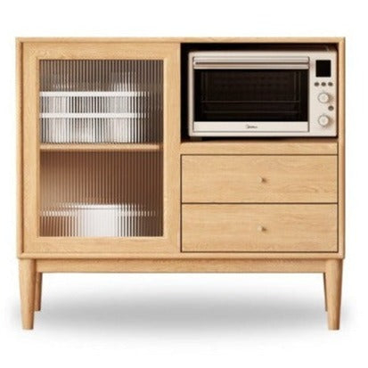 Oak solid wood sideboard multi-functional buffet cabinet,